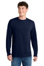 Port & Co Tall Long Sleeve Core Blend Tee. PC55LST Navy