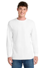 Port & Co Tall Long Sleeve Core Blend Tee. PC55LST White