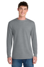 Port & Co Long Sleeve Core Blend Tee. PC55LS Athletic Heather
