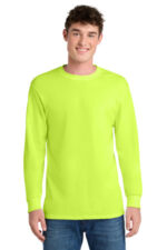 Port & Co Long Sleeve Core Blend Tee. PC55LS Safety Green