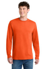 Port & Co Long Sleeve Core Blend Tee. PC55LS Safety Orange