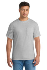 Port & Co Tall Core Blend Pocket Tee. PC55PT Ash