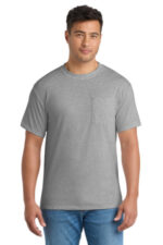 Port & Co Tall Core Blend Pocket Tee. PC55PT Athletic Heather