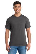 Port & Co Tall Core Blend Pocket Tee. PC55PT Charcoal
