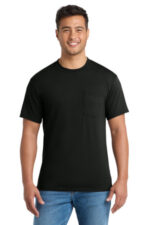 Port & Co Tall Core Blend Pocket Tee. PC55PT Jet Black