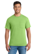 Port & Co Tall Core Blend Pocket Tee. PC55PT Lime