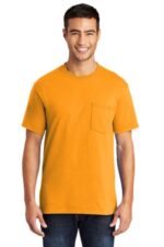 Port & Co Core Blend Pocket Tee. PC55P Gold