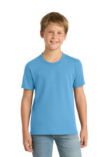Port & Co Youth Core Blend Tee. PC55Y Aquatic Blue