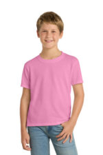 Port & Co Youth Core Blend Tee. PC55Y Candy Pink