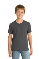 Port & Co Youth Core Blend Tee. PC55Y Charcoal
