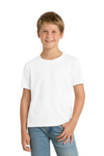 Port & Co Youth Core Blend Tee. PC55Y White