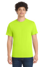 Port & Co Core Blend Tee. PC55 Safety Green