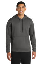 Port & Co Performance Fleece Pullover Hooded Sweatshirt. PC590H Charcoal