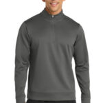 Port & Co Performance Fleece 1/4-Zip Pullover Sweatshirt. PC590Q Charcoal