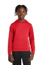 Port & Co Youth Performance Fleece Pullover Hooded Sweatshirt. PC590YH Red