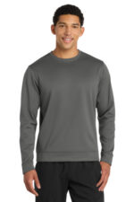 Port & Co Performance Fleece Crewneck Sweatshirt. PC590 Charcoal