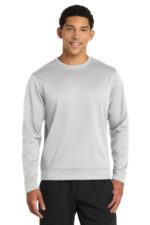 Port & Co Performance Fleece Crewneck Sweatshirt. PC590 Silver