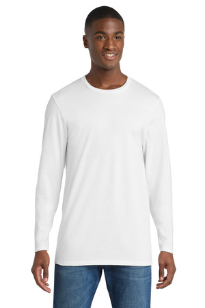 Port & Co Long Sleeve Bouncer Tee PC600LS White