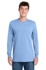 Port & Co Tall Long Sleeve Essential Tee. PC61LST Light Blue