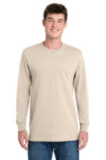 Port & Co Tall Long Sleeve Essential Tee. PC61LST Natural