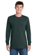 Port & Co Long Sleeve Essential Tee. PC61LS Dark Green
