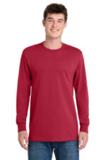 Port & Co Long Sleeve Essential Tee. PC61LS Red