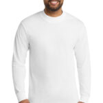 Port & Co Essential Mock Turtleneck. PC61M White