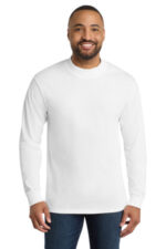 Port & Co Essential Mock Turtleneck. PC61M White
