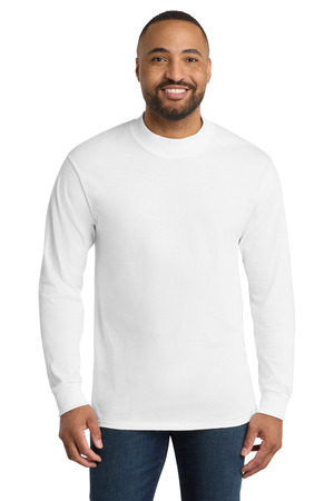 Port & Co Essential Mock Turtleneck. PC61M White