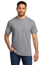 Port & Co Tall Essential Pocket Tee. PC61PT Athletic Heather
