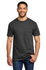 Port & Co Tall Essential Pocket Tee. PC61PT Charcoal
