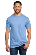 Port & Co Tall Essential Pocket Tee. PC61PT Light Blue