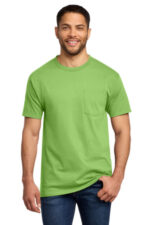 Port & Co Essential Pocket Tee. PC61P Lime
