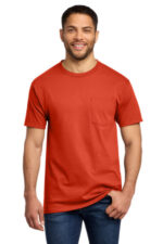 Port & Co Essential Pocket Tee. PC61P Orange