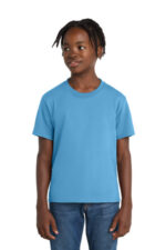 Port & Co Youth Essential Tee. PC61Y Aquatic Blue