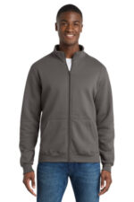 Port & Co Core Fleece Cadet Full-Zip Sweatshirt PC78FZ Charcoal