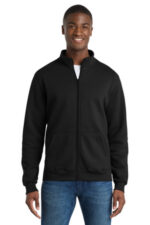 Port & Co Core Fleece Cadet Full-Zip Sweatshirt PC78FZ Jet Black