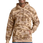 Port & Co Core Fleece Camo Pullover Hooded Sweatshirt. PC78HC Desert Camo