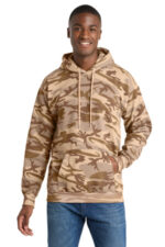 Port & Co Core Fleece Camo Pullover Hooded Sweatshirt. PC78HC Desert Camo