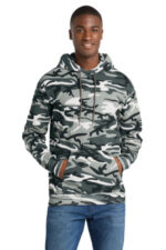 Port & Co Core Fleece Camo Pullover Hooded Sweatshirt. PC78HC Winter Camo