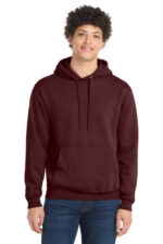 Port & Co Core Fleece Pullover Hooded Sweatshirt. PC78H Maroon