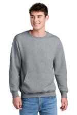 Port & Co Core Fleece Crewneck Pocket Sweatshirt PC78PKT Athletic Heather