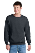 Port & Co Core Fleece Crewneck Pocket Sweatshirt PC78PKT Dark Heather Grey