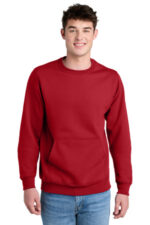 Port & Co Core Fleece Crewneck Pocket Sweatshirt PC78PKT Red