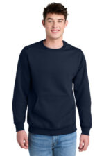 Port & Co Core Fleece Crewneck Pocket Sweatshirt PC78PKT True Navy