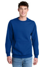 Port & Co Core Fleece Crewneck Pocket Sweatshirt PC78PKT True Royal