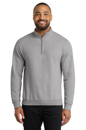 Port & Co Core Fleece 1/4-Zip Pullover Sweatshirt PC78Q Athletic Heather