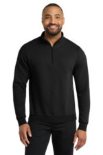 Port & Co Core Fleece 1/4-Zip Pullover Sweatshirt PC78Q Jet Black