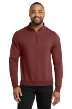 Port & Co Core Fleece 1/4-Zip Pullover Sweatshirt PC78Q Maroon