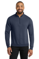 Port & Co Core Fleece 1/4-Zip Pullover Sweatshirt PC78Q Navy